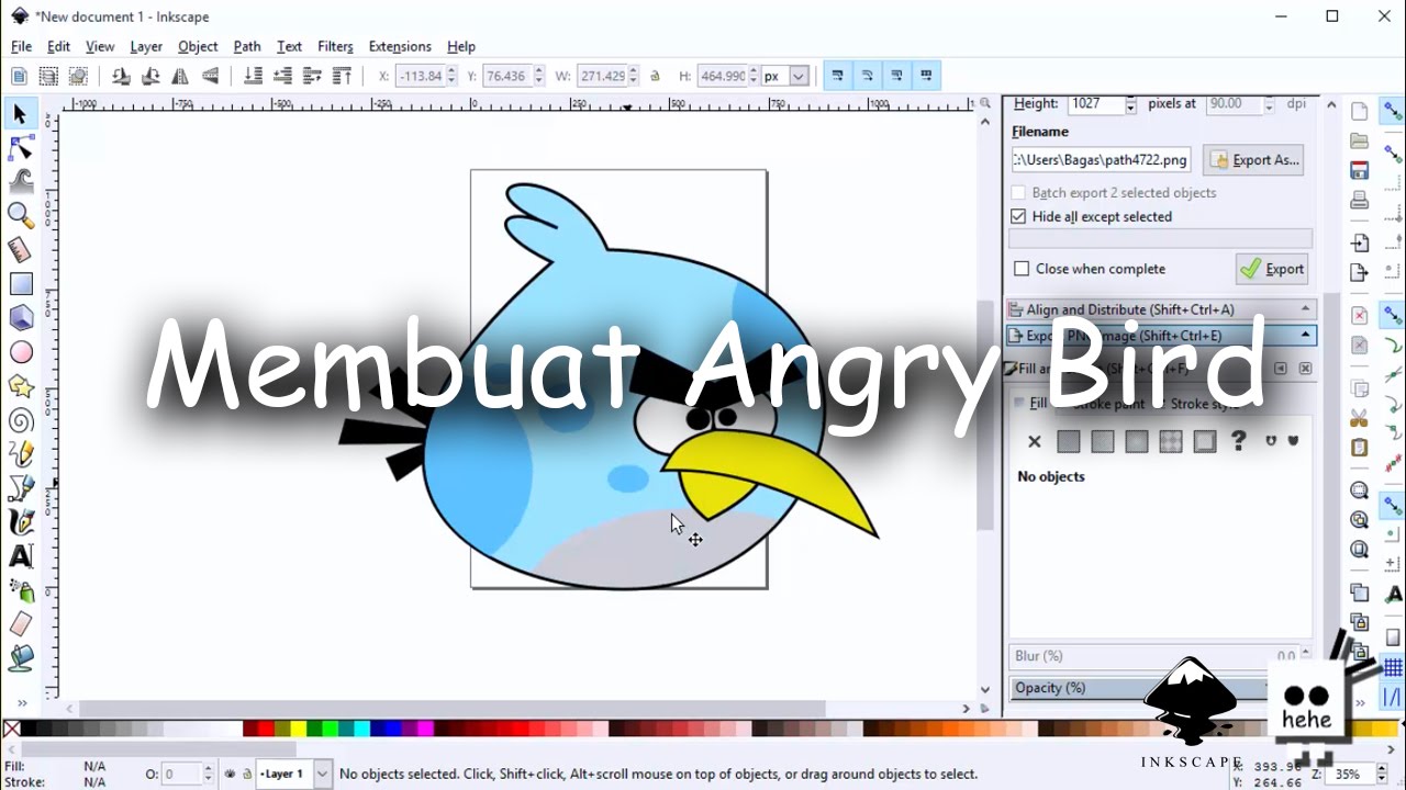 Hehe Desain  Membuat Angry Bird Menggunakan Inkscape  