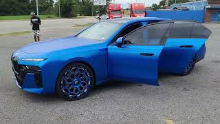 2023 BMW 760i w/custom wrap and custom screens on 24 inch Forgiato's wrapped to match!!!