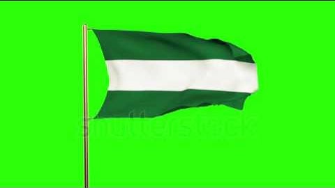 Andalucia flag waving in the wind. Green screen, alpha matte. Loopable animation Stock video by