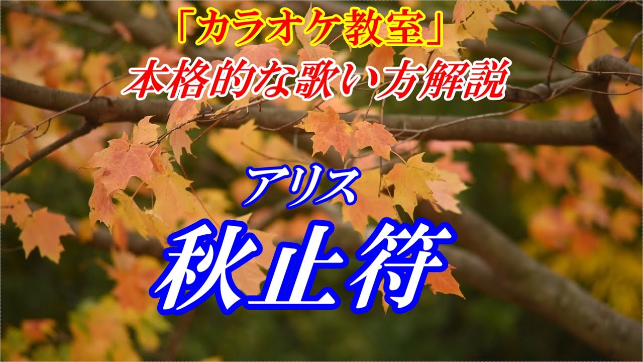 【YouTube　カラオケ教室】秋止符　アリス　歌のレッスン♪まるでカラオケ教室に通っているような動画です　本格的な歌い方で点数アップ！　※ハモリの解説もあります　講師：末光