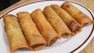 炸Popiah(炸春卷)🔥马来西亚小吃，表皮酥脆，沙葛内馅咸香入味，超级好吃😋Fried Popiah (fried spring rolls)🔥Malaysian snacks, crispy