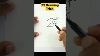 Number 29 Drawing Trick!! #shorts #drawingtrick #draw #easydrawing #bird