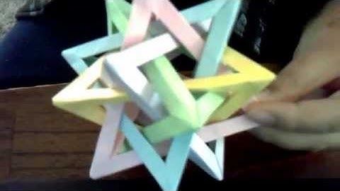 origami five intersecting tetrahedra(thomas hull) tutorial(complete assembly)