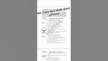 9th Class New Math short syllabus 2025-2026 Lahore board