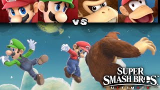 Super Smash Bros Ultimate Mario And Luigi Vs Donkey Kong And Diddy Kong