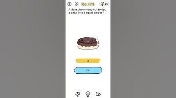 Brain Out Level 178 At least how many cut to cut a cake into 8 equal pieces? #TheBoredPanda