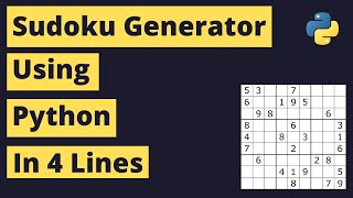 Sudoku Generator Using Python | 4 Lines of Code | dokusan screenshot 5