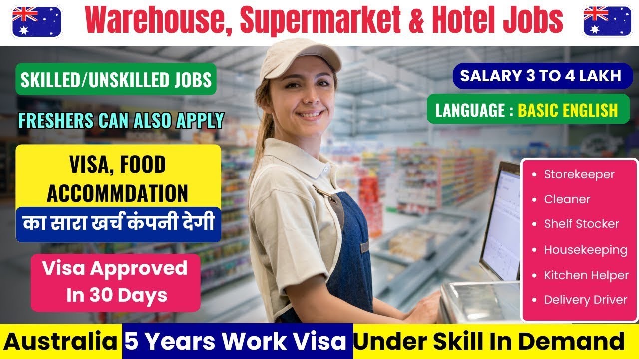 Australia 🇦🇺 Free Work Permit Visa 2025 | Work Permit Approval Within 2 Weeks| Packing & Helper Jobs