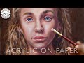 ACRYLIC PORTRAIT MADE EASY | EASY SKIN COLOR MIXING WITH ACRYLIC ON PAPER BY DEBOJYOTI BORUAH