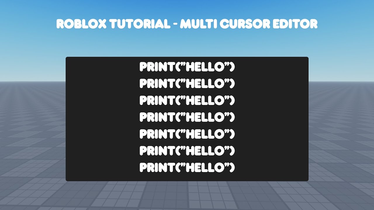 Roblox Tutorial - How to use Multi Cursor Editing 