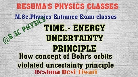 TIME -ENERGY UNCERTAINTY PRINCIPLE.....# M.SC. PHYSICS CLASSES...@BSC PHYSICS