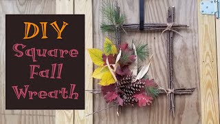 Square Fall Wreath -- with REAL leaves!