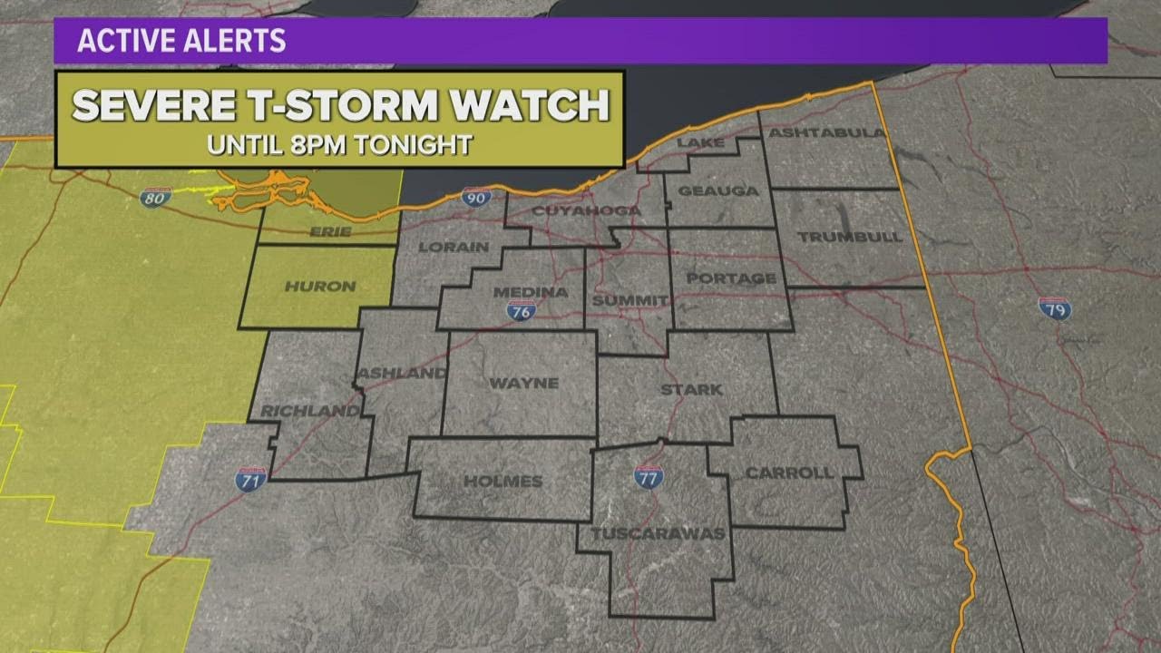 Cleveland weather Severe Thunderstorm Watch posted for part of