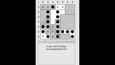 Grey is Odd - Today grids. Solution level 4 7X7 dated 07-10-2024 #logicpuzzles #logicgames  #games