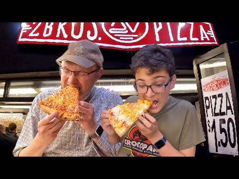 New York City 2 Bros. Pizza Review Plus Hotel Arrival Times Square - Usa Ep.2