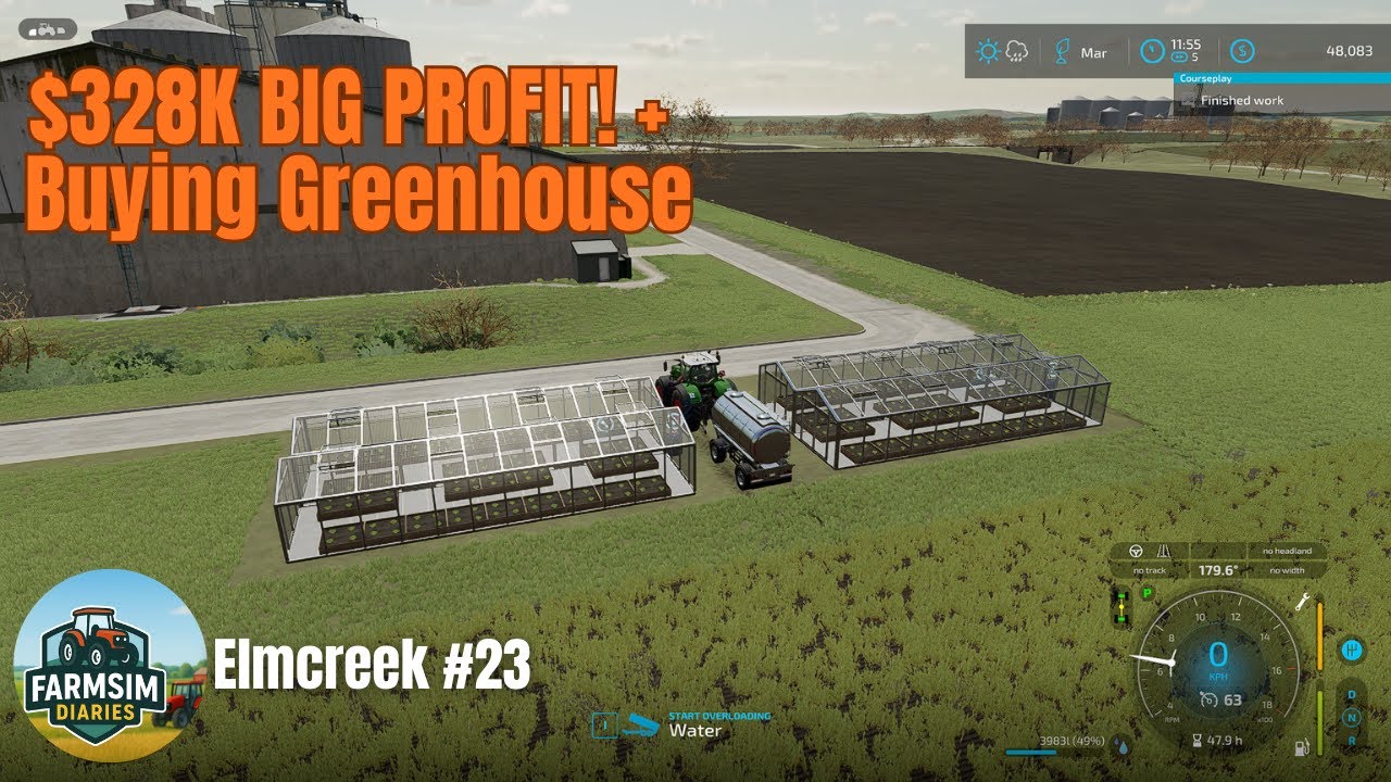 $328K Earned! 🤯 Bale Sales + Oats + Buying Greenshouses | FS22 : Elmcreek Start From Scratch Part 23