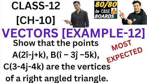 Show that the points A(2î-j+k), B(î – 3ĵ −5k), C(3-4j-4k) are vertices of a right angled triangle.