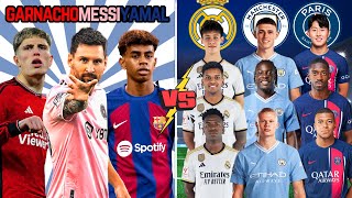 Garnacho & Messi & Yamal 🆚 Madrid & Man City & PSG (Bellingha, Vinicius, Haaland, Mbappe)💪⚽🔥