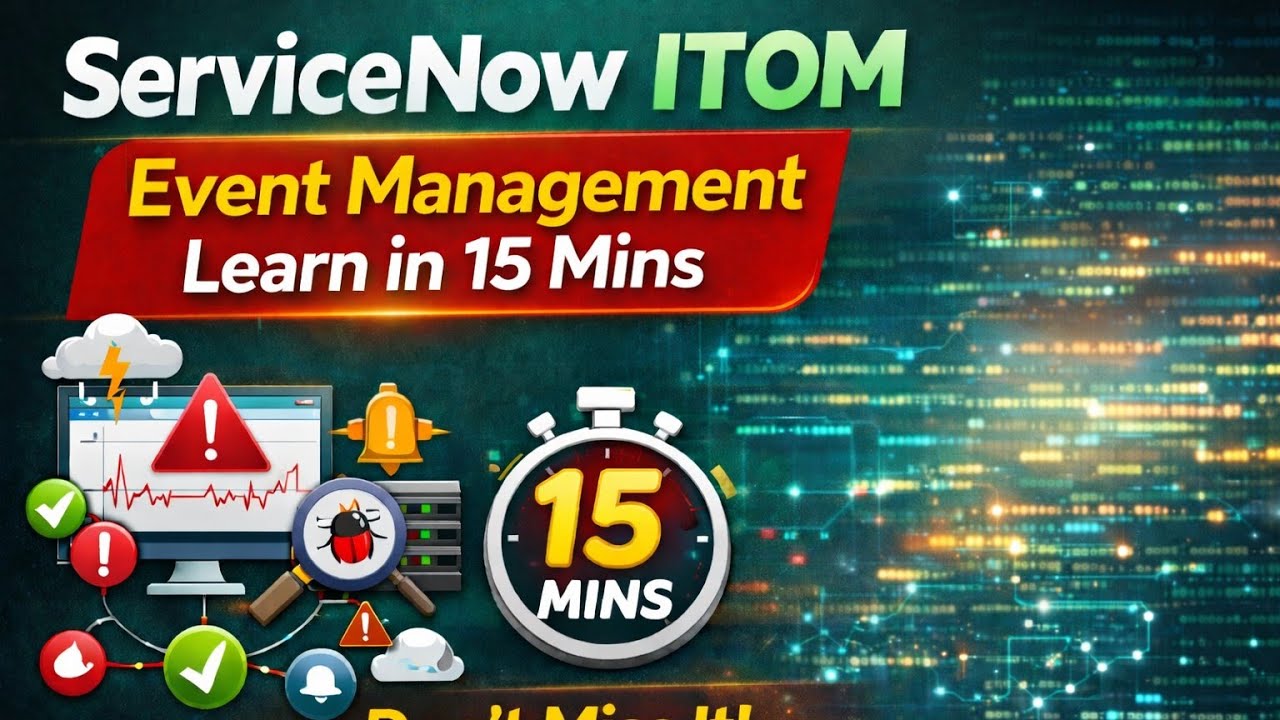 ServiceNow ITOM Event Management in 15 Minutes | Beginner to Pro - YouTube