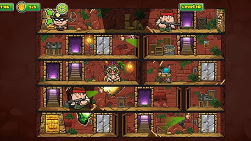 Bob the Robber 5. The Temple Adventure. Level 10. Collect all three stars