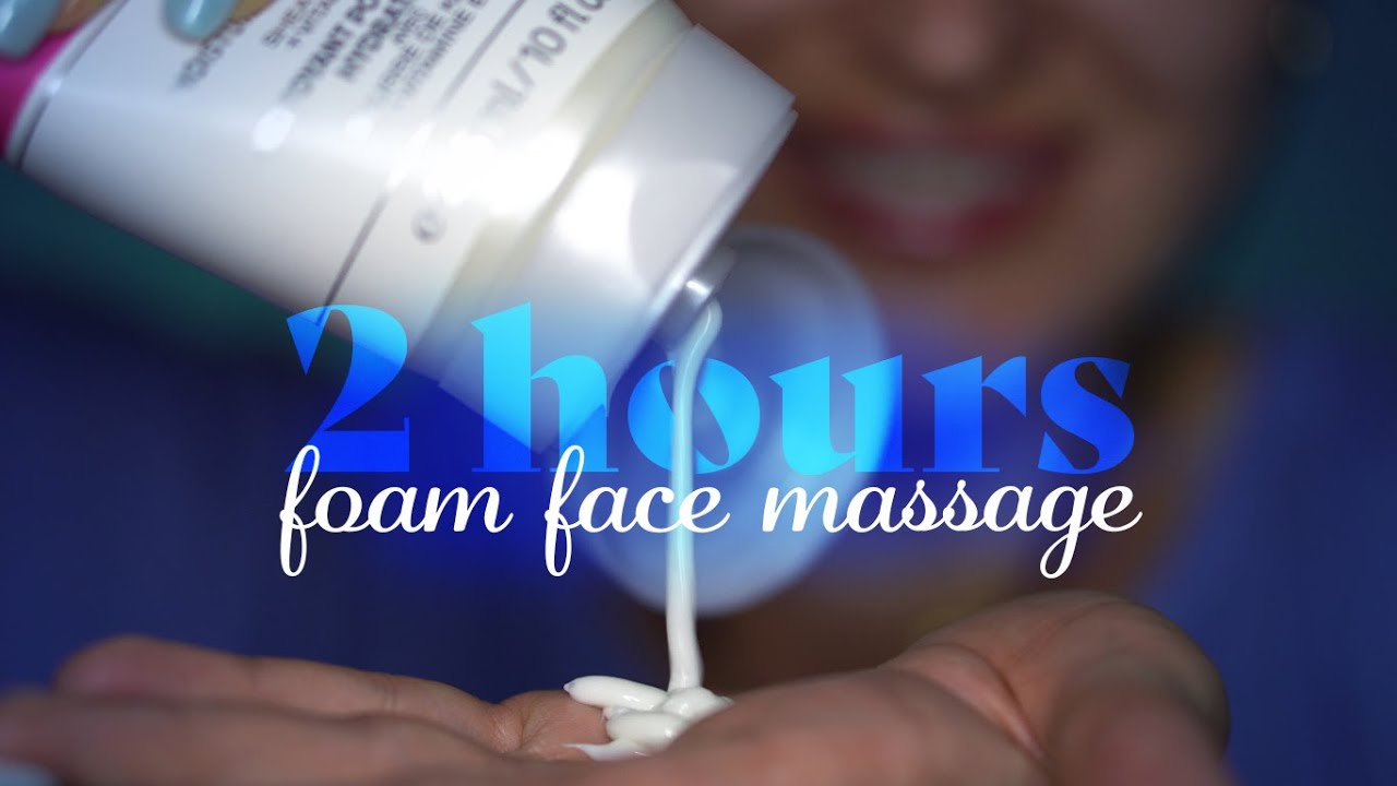ASMR ~ 2 hr of Foam Face Massage ~ Layered Sounds, Personal Attention, Closeup