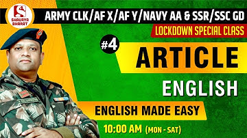 #15 Article (Part 4) | English Class for Army Clerk/Air Force X&Y/ Navy /SSC (GD)| By Capt Atul