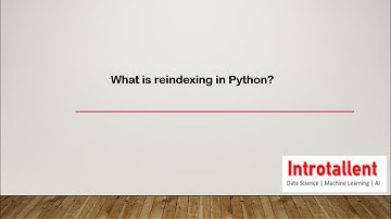 Reindexing in Python