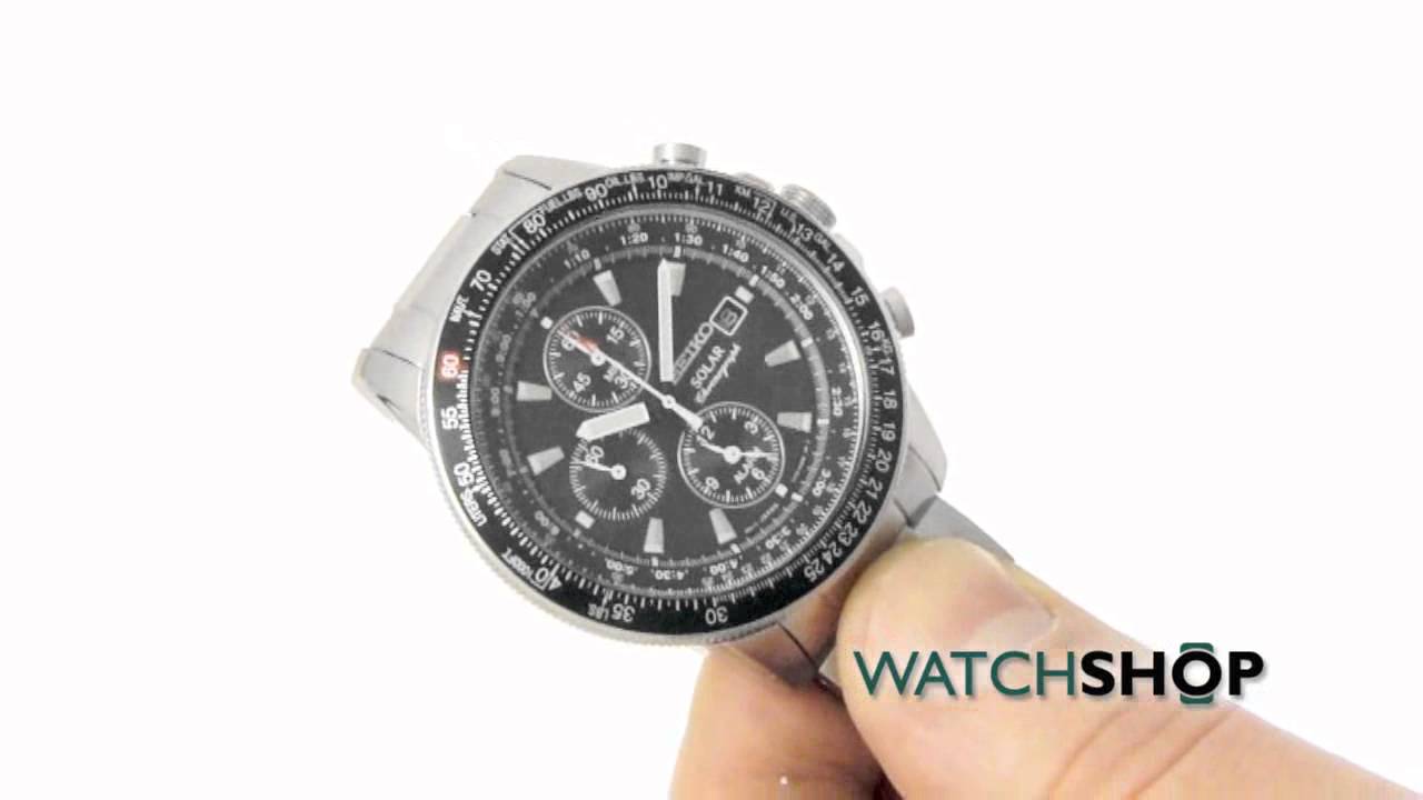 Men's Seiko Alarm Chronograph Solar Powered Watch (SSC009P1) - YouTube