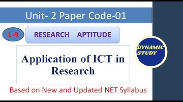 Application of ICT in Research Lesson- 9 Research Aptitude