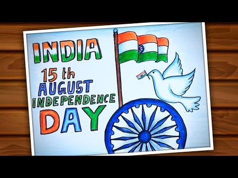 Independence Day Poster Drawing for beginners/15th day August drawing/Independence  day 2021 drawing - YouTube