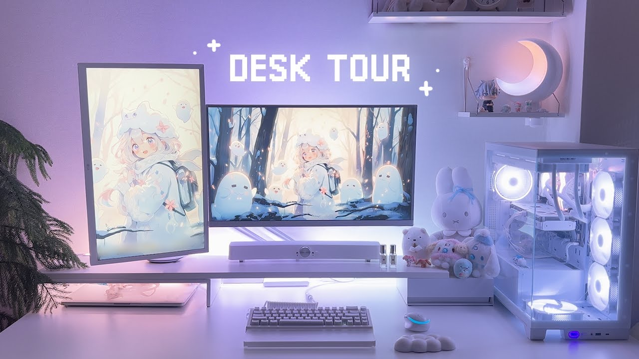 DESK TOUR✧ 화이트 데스크 셋업 정보🤍 | 키보드 소개&타건⌨️ | 셀프 조립컴 견적🖥️
