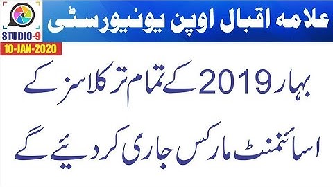 Aiou Assignment Marks Spring 2019