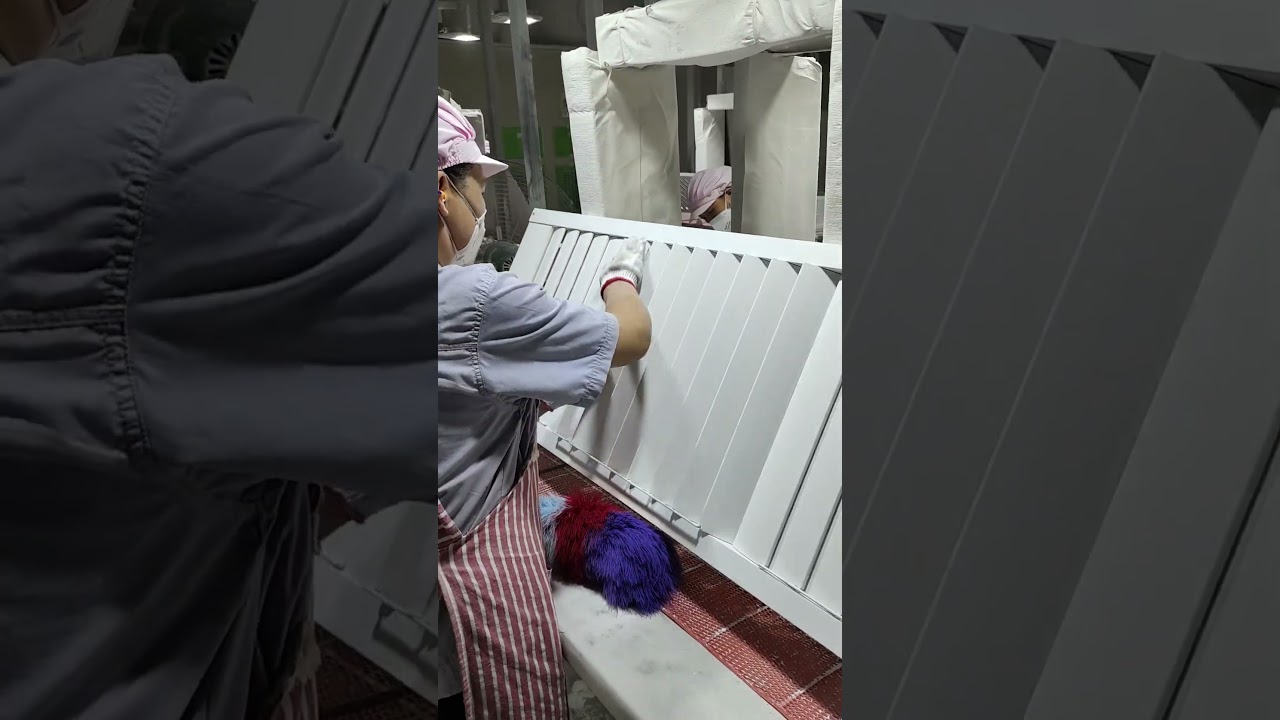 Manual sanding in shutter workshop