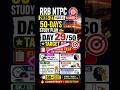 RRB NTPC 2026-27 (CBT-I) &amp; GROUP D50-Days Study Plan✍️🌟 Day 29/50 (TARGET 90+)🌟 #rrbntpc #motivation