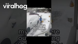 Plow Driver Helps Kids Shovel Driveway || ViralHog Shorts