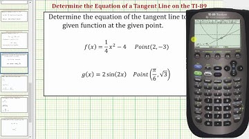 Determine Equations of Tangent Lines on the TI-89