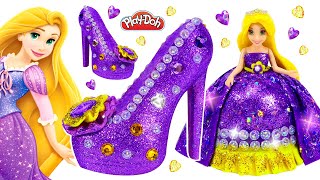 Diy How To Make Super Sparkle Dress And Shoes Out Of Clay With Glitter For Princess