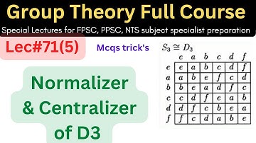 Group Theory | lec#71(5) Centralizer and Normalizer of Dihedral groups  #mathematics #ppsc#maths lec