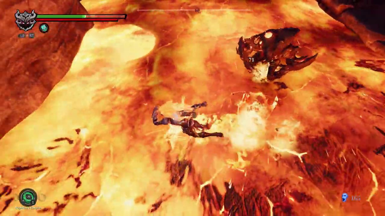 Darksiders 3 Chapter 7 Molten Cave Fire Golem Fight, Watcher Banter