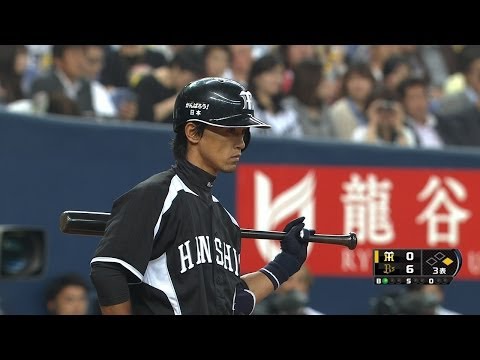 【プロ野球パ】1軍復帰の上本、即タイムリースリーベース  14/05/20 Bs-T