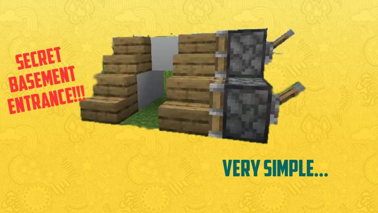 How to make a Secret Basement Entrance below the stairs in Minecraft PE ...