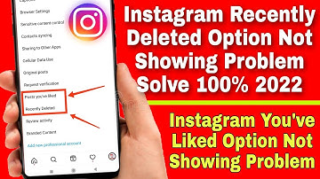 instagram recently deleted option not showing problem | how to fix insta recently deleted option