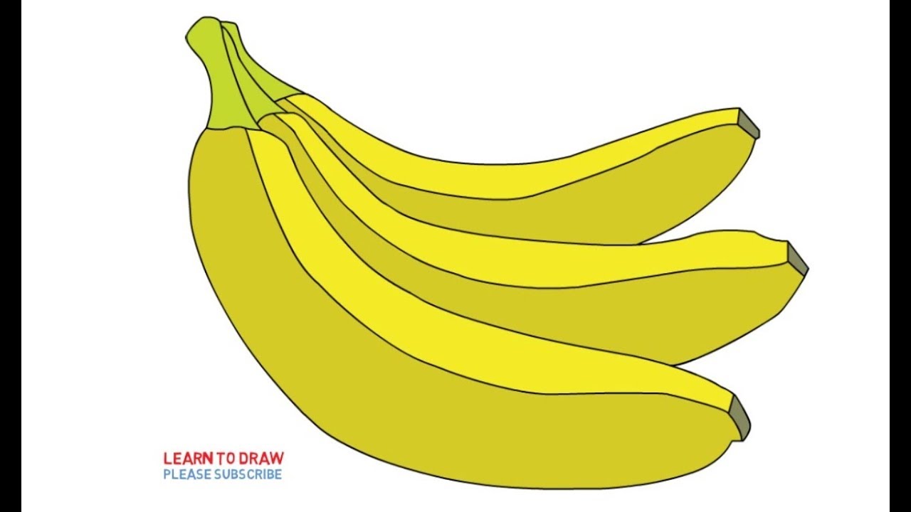 banana drawing step by step