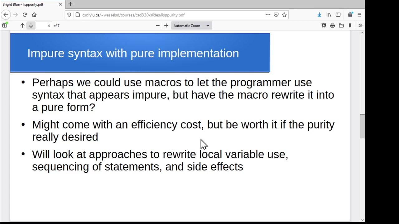 Pure functional programming vs common lisp - YouTube