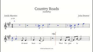 Download lagu Country Roads [uPlaySax] - John Denver - for voice/saxophone
