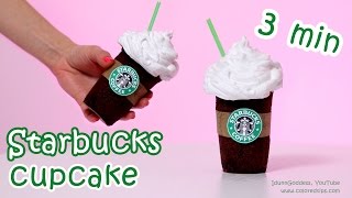 DIY 3 minutes Starbucks Cupcake In Microwave With Marshmallow Icing (frosting) - easy recipe