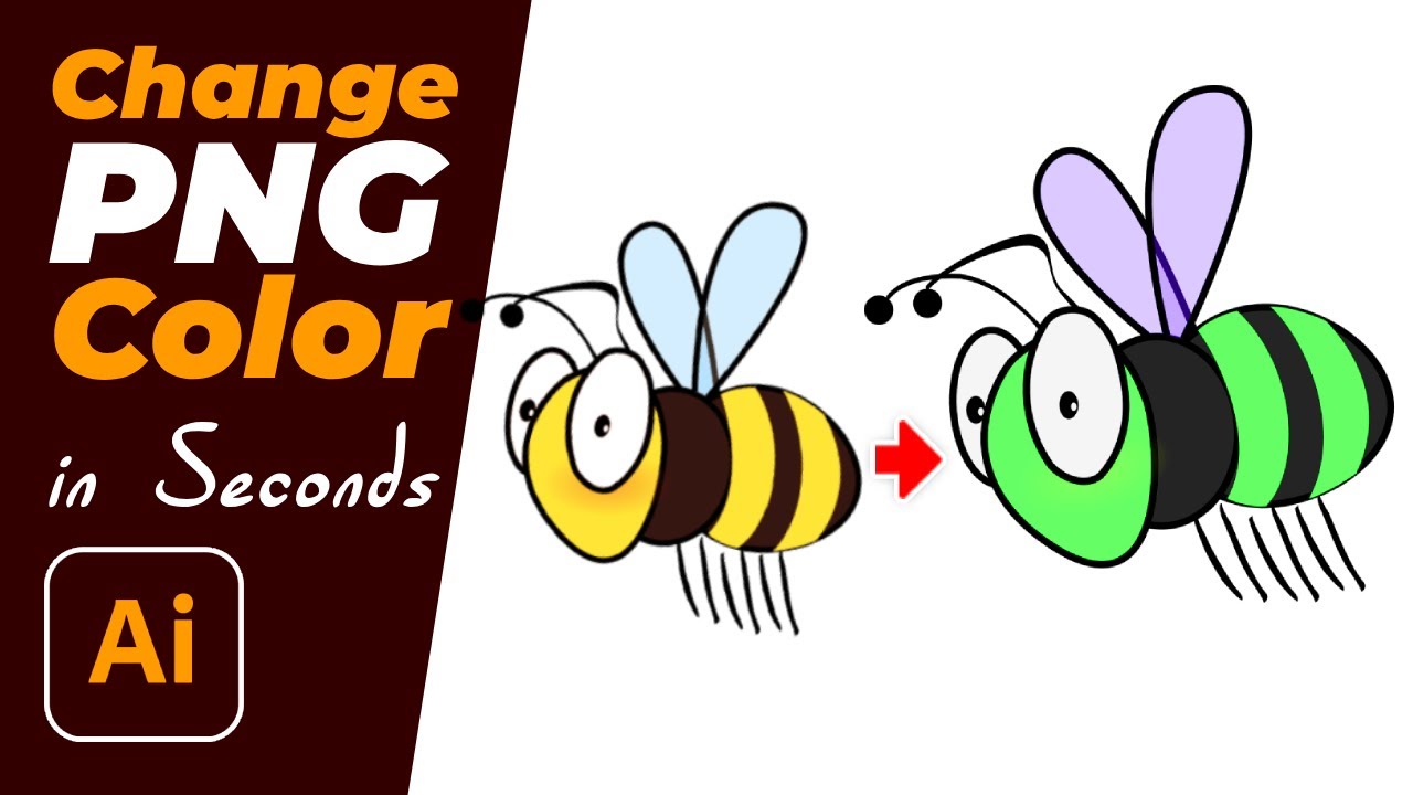 How to quickly change the color of a PNG file in Adobe Illustrator 