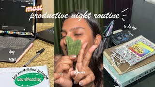 Productive Night Routine Manifesting technique journal reading todo more
