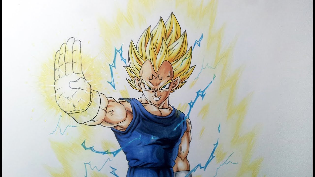 Drawing Majin Vegeta Super Saiyan 2 - YouTube