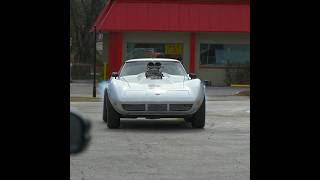 1974 Chevrolet Corvette Burnout Classic Car Exhaust Sound Driving By at the Car Show Cruise In